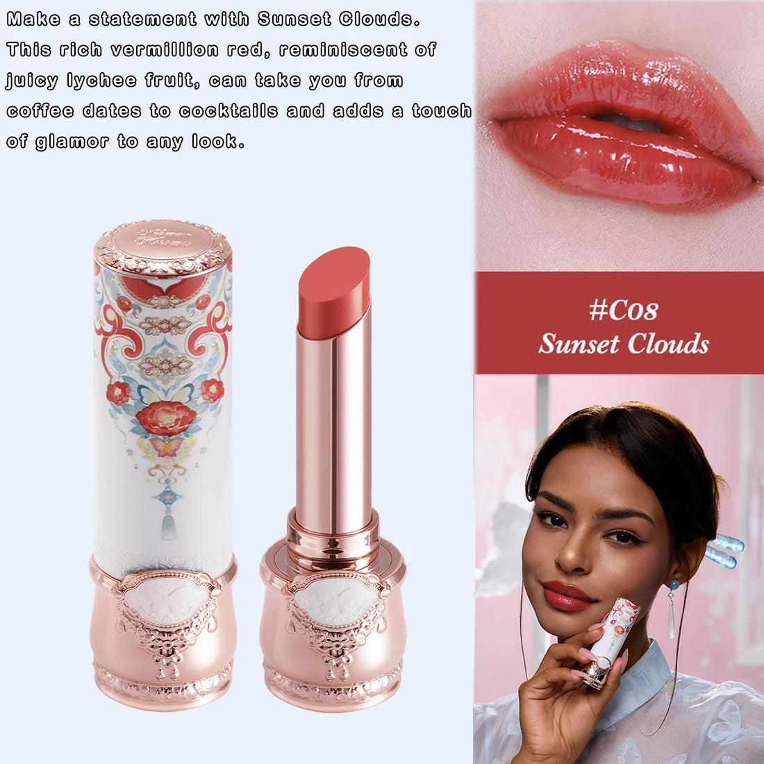 Flower Knows Little Angel Collection Lipstick Velvet Matte Waterproof Long Lasting Lip Gloss Makeup Moisturizing Soft Texture