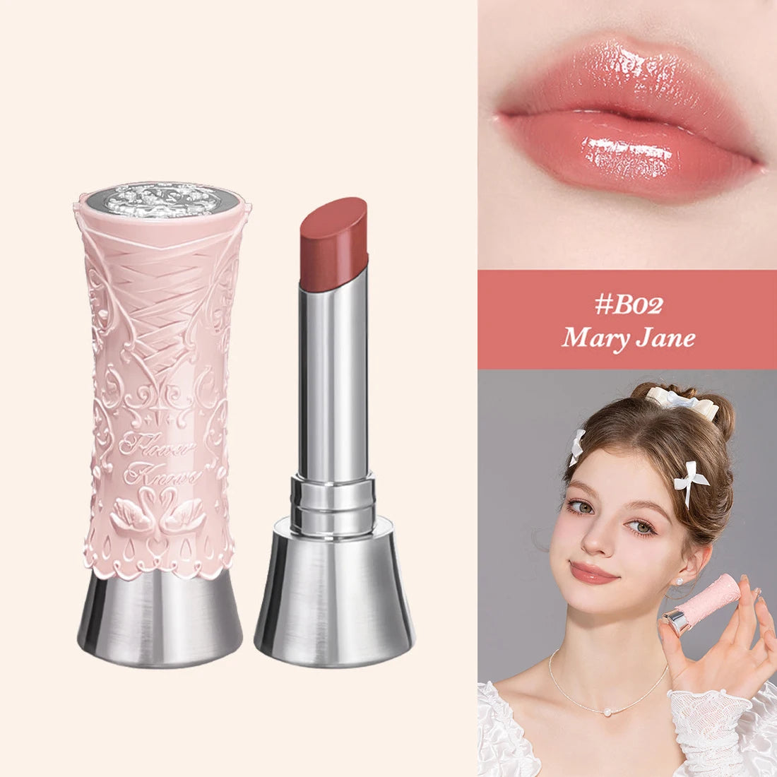 Flower Knows Little Angel Collection Lipstick Velvet Matte Waterproof Long Lasting Lip Gloss Makeup Moisturizing Soft Texture