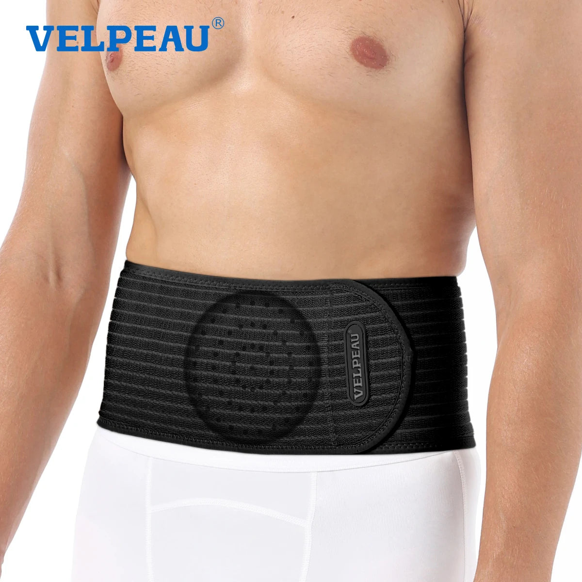 VELPEAU Umbilical Hernia Belt for Epigastric Incisional and Belly Button Hernia Navel Abdominal Binder Adjustable and Non-Slip