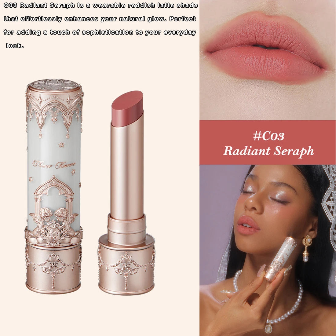 Flower Knows Little Angel Collection Lipstick Velvet Matte Waterproof Long Lasting Lip Gloss Makeup Moisturizing Soft Texture