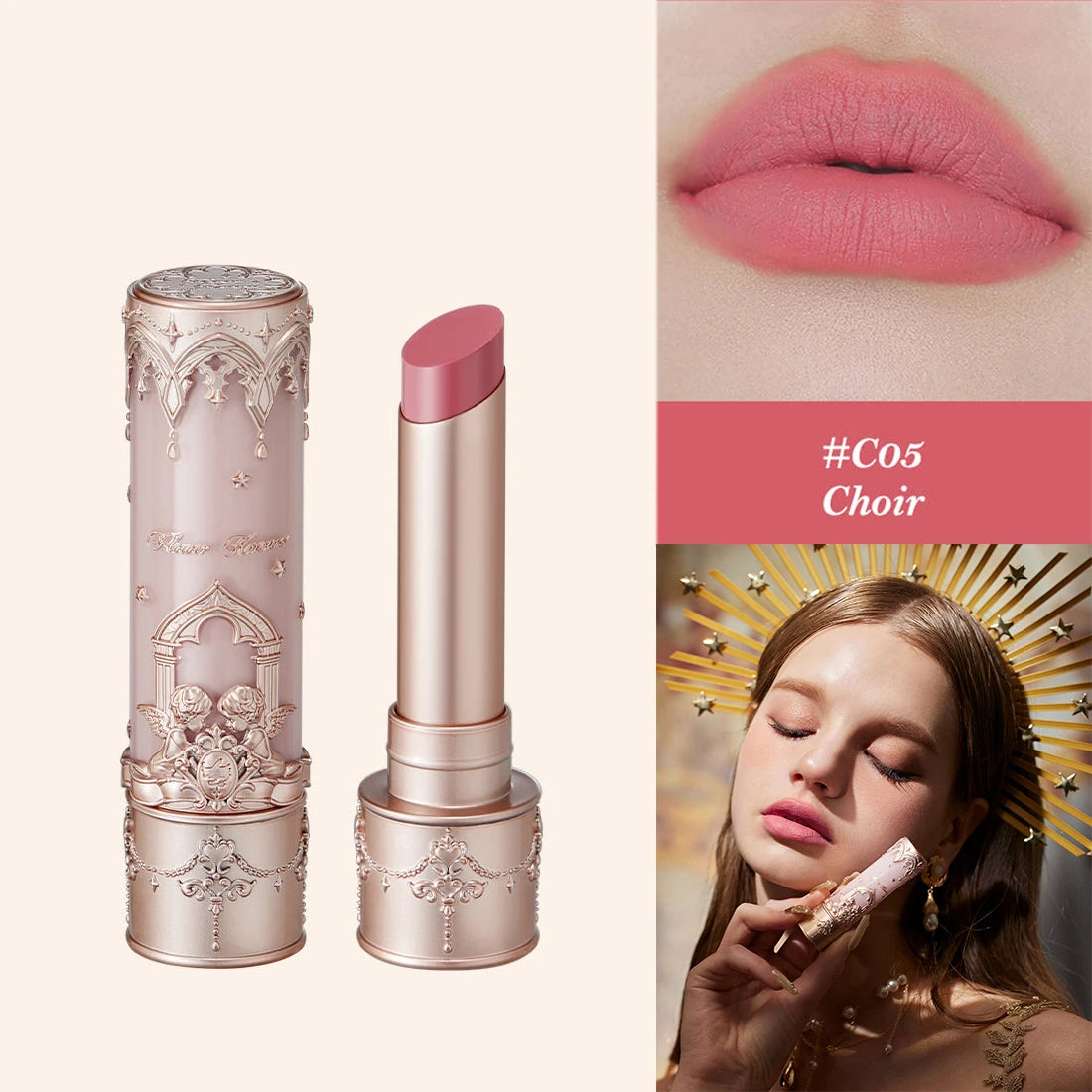 Flower Knows Little Angel Collection Lipstick Velvet Matte Waterproof Long Lasting Lip Gloss Makeup Moisturizing Soft Texture
