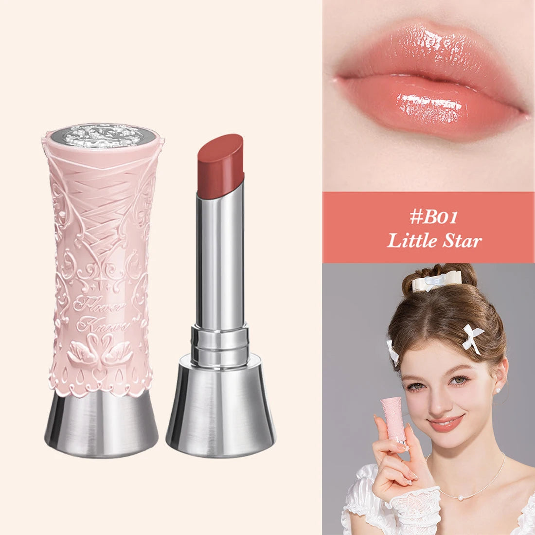 Flower Knows Little Angel Collection Lipstick Velvet Matte Waterproof Long Lasting Lip Gloss Makeup Moisturizing Soft Texture