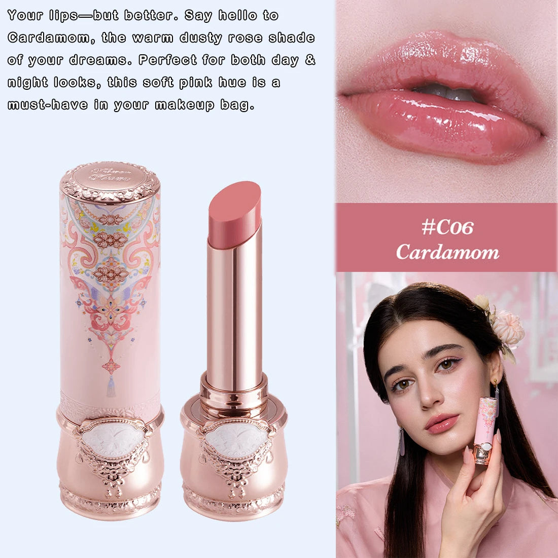 Flower Knows Little Angel Collection Lipstick Velvet Matte Waterproof Long Lasting Lip Gloss Makeup Moisturizing Soft Texture