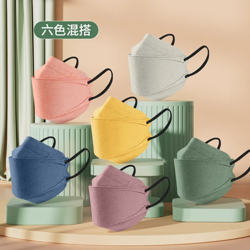Morandi colored KN95 face masks fish shaped KF willow leaf shaped male 94 shaped 3D N female 95 four layers mascarillas 마스크