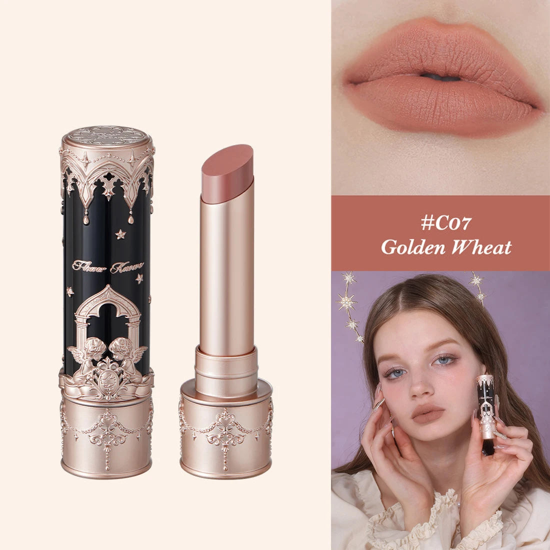 Flower Knows Little Angel Collection Lipstick Velvet Matte Waterproof Long Lasting Lip Gloss Makeup Moisturizing Soft Texture