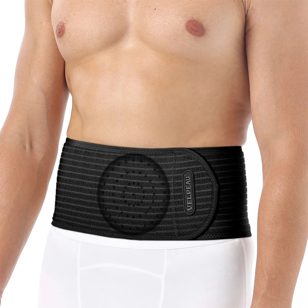 VELPEAU Umbilical Hernia Belt for Epigastric Incisional and Belly Button Hernia Navel Abdominal Binder Adjustable and Non-Slip