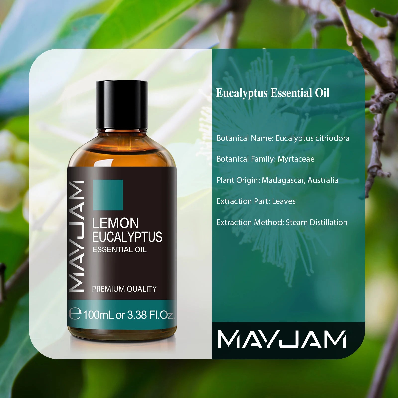 MAYJAM 100ml with Dropper Aromatic Essential Oil for Humidifiers Diffuser Lemon Eucalyptus Fragrance