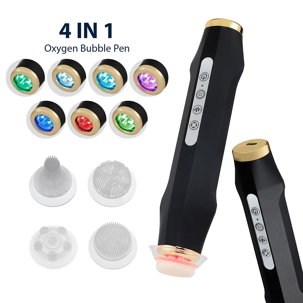 2025 New Design  Portable CO2 Oxygen Bubble Pen Rechargeable Exfoliate Device Handheld Facial Clean Machine SPA Beauty Capsules