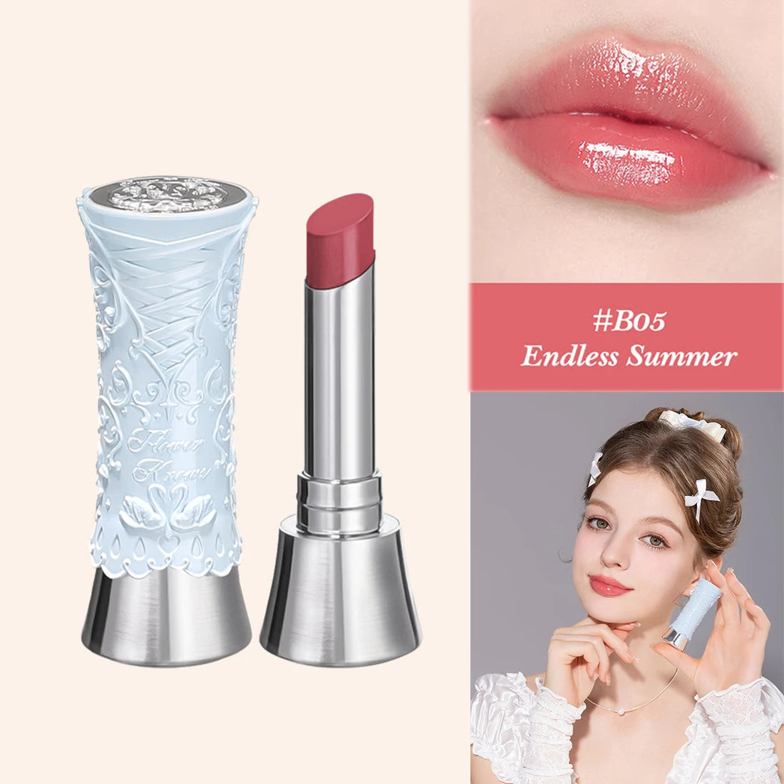 Flower Knows Little Angel Collection Lipstick Velvet Matte Waterproof Long Lasting Lip Gloss Makeup Moisturizing Soft Texture